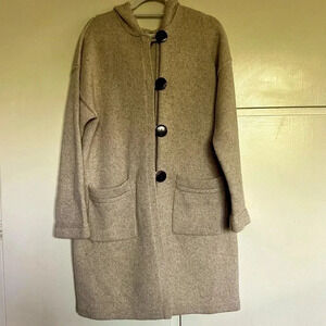 Chico’s Lambs Wool Hooded Cardigan Sweater Coat Size Large (2)